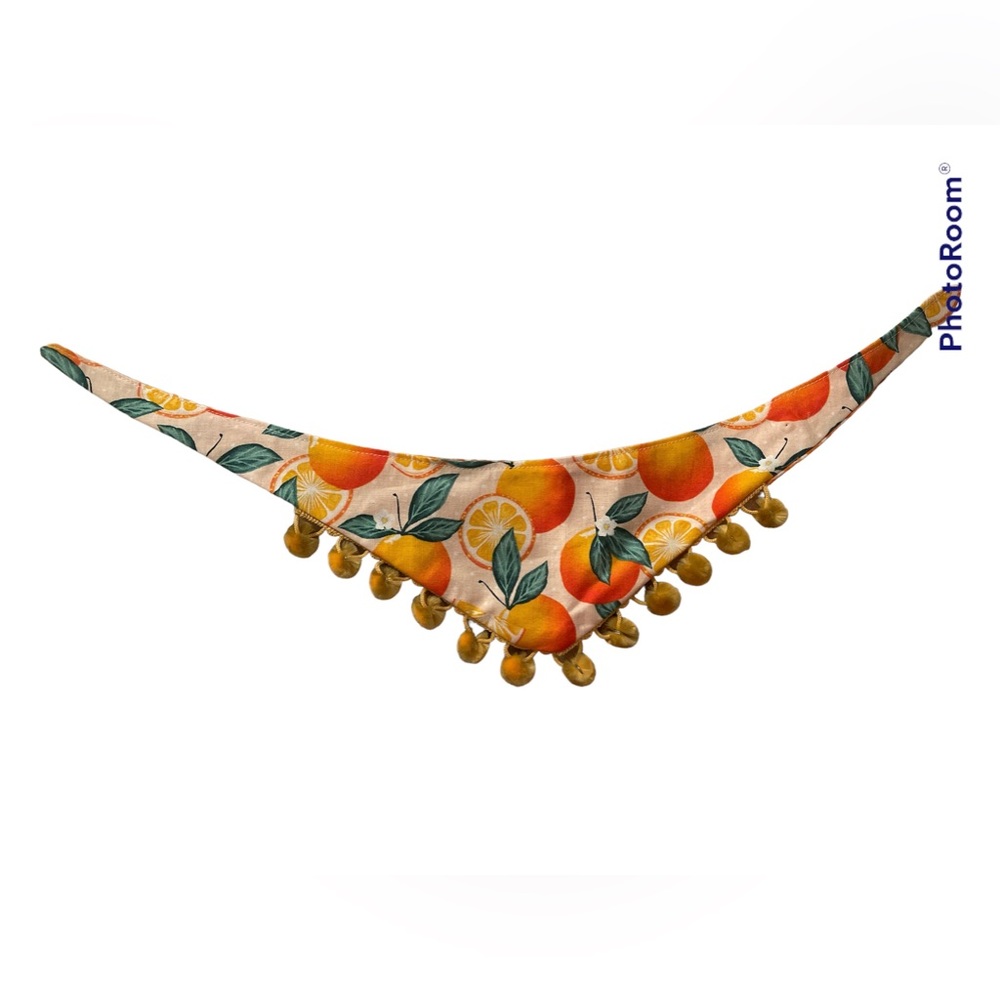 Small Orange Reversible Dog Bandana